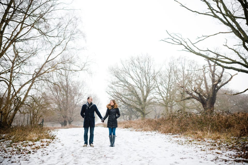 Snowy Richmond Park Engagement Session